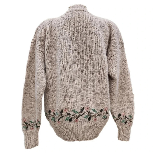 VINTAGE 90'S MICHELLE STUART Hand knit Wool Blend Sweater, US Women's L - Picture 3 of 9